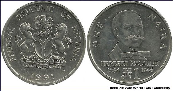 Nigeria 1 Naira 1991