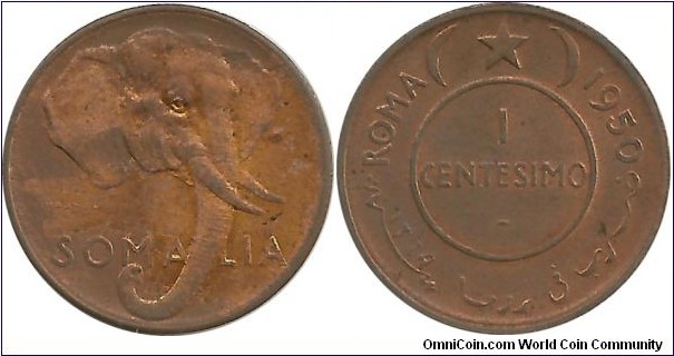 Somali 1 Centesimo 1950