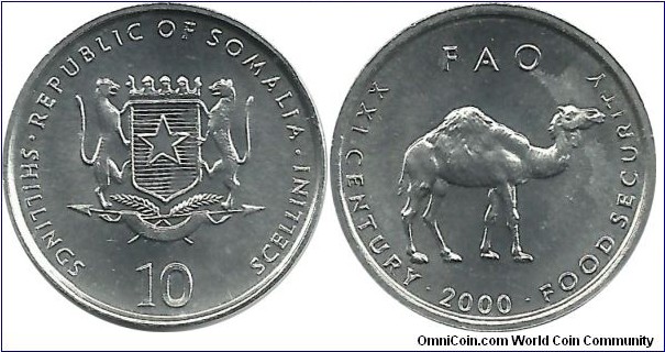 Somali 10 Shillings 2000