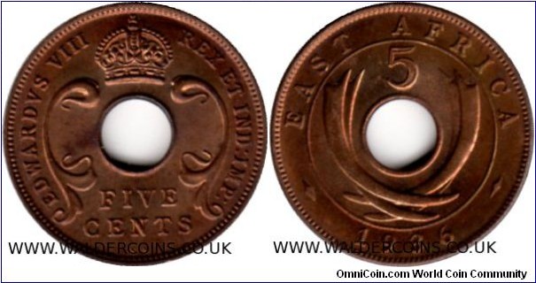 Edward VIII Bronze Five Cents