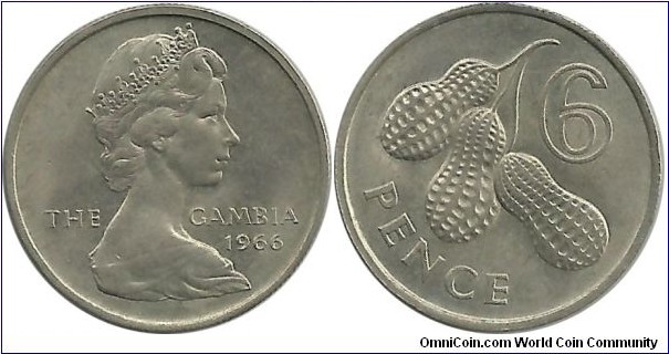 Gambia 6 Pence 1966