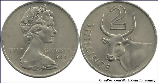Gambia 2 Shillings 1966