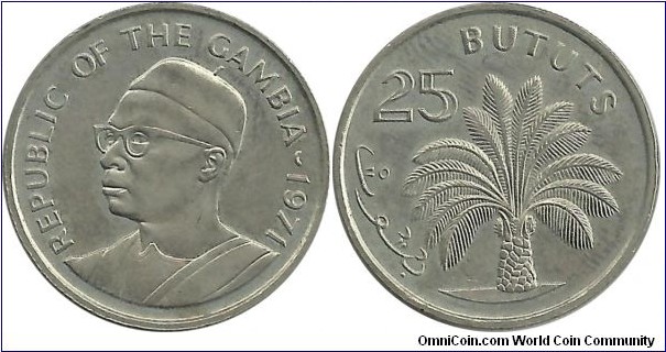 Gambia 25 Bututs 1971