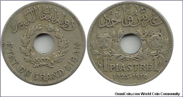 Lebanon 1 Piastre 1925