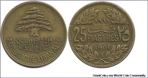 Lebanon 25 Piastres 1961