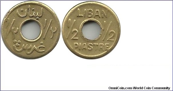 Lebanon ½ Piastre ND(2)
Struck in the Second World War, may be in 1941