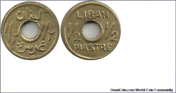 Lebanon ½ Piastre ND(3)
Struck in the Second World War, may be in 1941