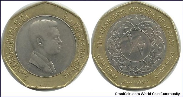 Jordan ½ Dinar 2000