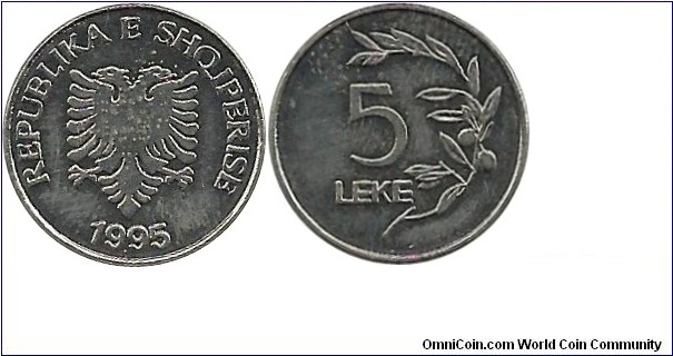 Albania 5 Leke 1995