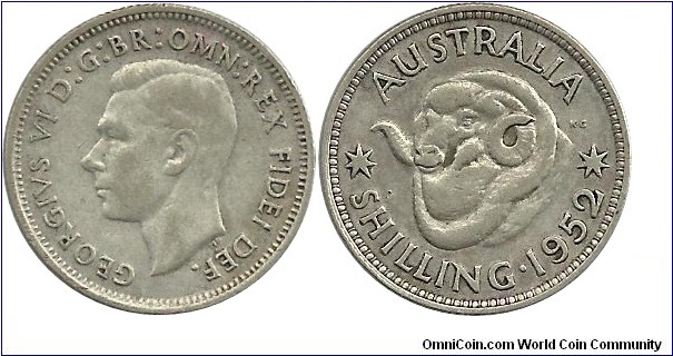 Australia 1 Shilling 1952
