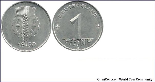 DDR 1 Pfennig 1950A (Berlin)