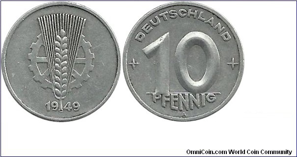 DDR 10 Pfennig 1949A