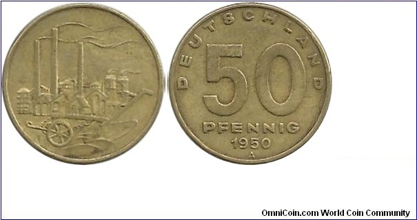DDR 50 Pfennig 1950A