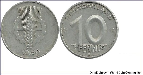 DDR 10 Pfennig 1950E