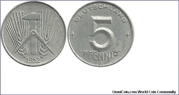 DDR 5 Pfennig 1952A