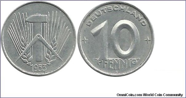 DDR 10 Pfennig 1953A