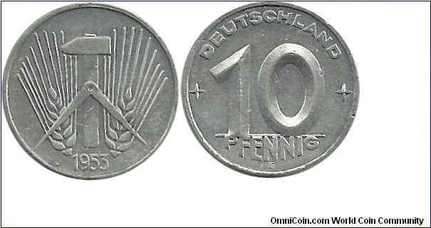 DDR 10 Pfennig 1953E