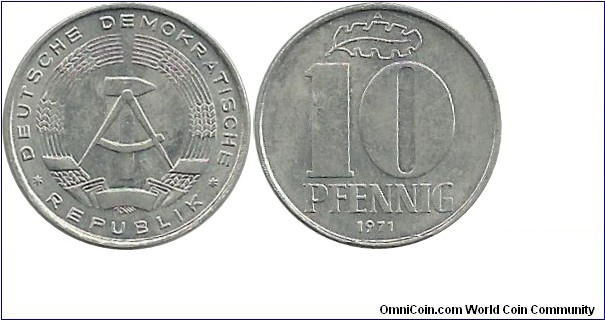 DDR 10 Pfennig 1971A