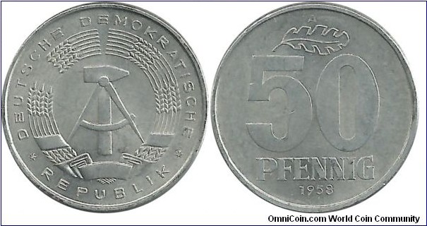 DDR 50 Pfennig 1958A