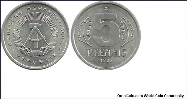 DDR 5 Pfennig 1983A