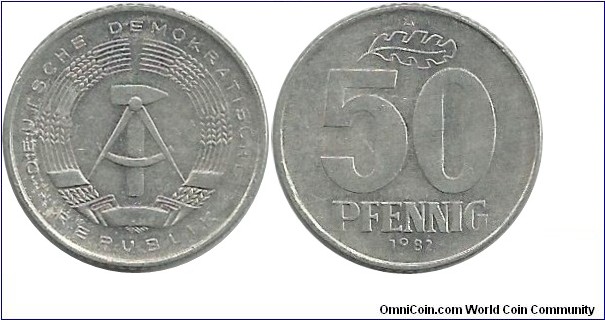 DDR 50 Pfennig 1982A