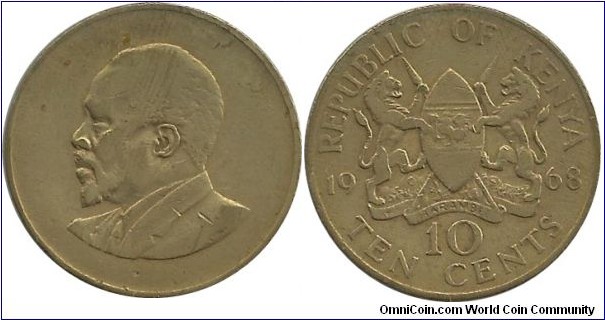 Kenya 10 Cents 1968