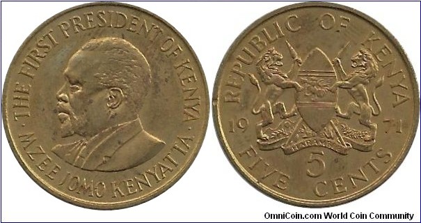 Kenya 5 Cents 1971