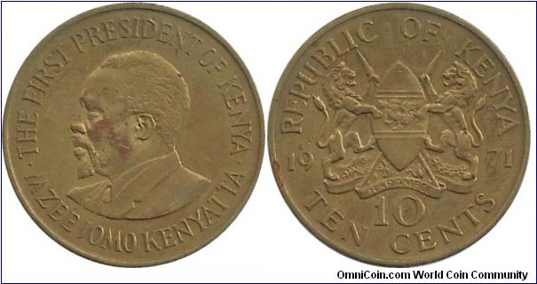 Kenya 10 Cents 1971
