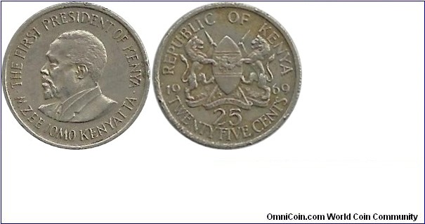 Kenya 25 Cents 1969