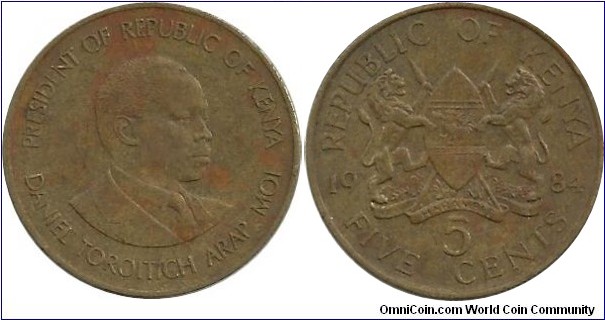 Kenya 5 Cents 1984