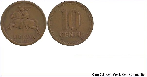 Lietuva 10 Centu 1991