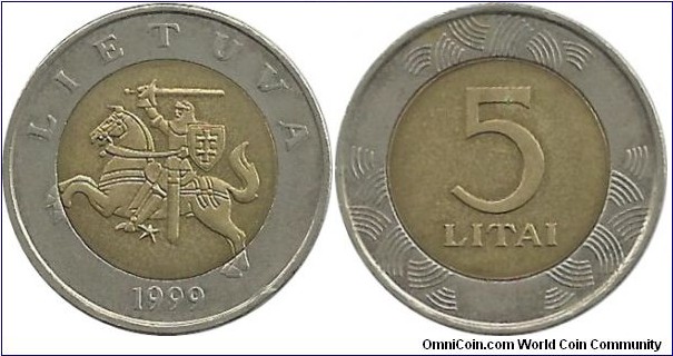 Lietuva 5 Litai 1999