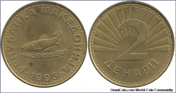 Macedonia 2 Denari 1993