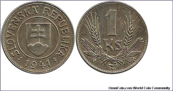 Slovakia 1 Slovakian Koruna 1941