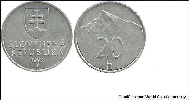 Slovakia 20 Halierov 1993