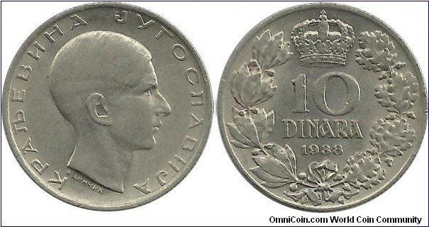 Yugoslavia 10 Dinara 1938