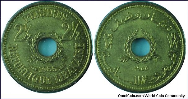 Lebanon2.5Piastres-km20-1955