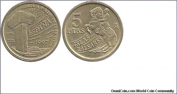 Spain 5 Pesetas 1997-Balear Islands