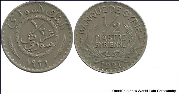 Syria ½ Piastre 1921