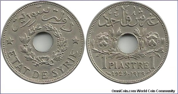 Syria 1 Piastre 1929
