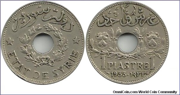 Syria 1 Piastre 1933