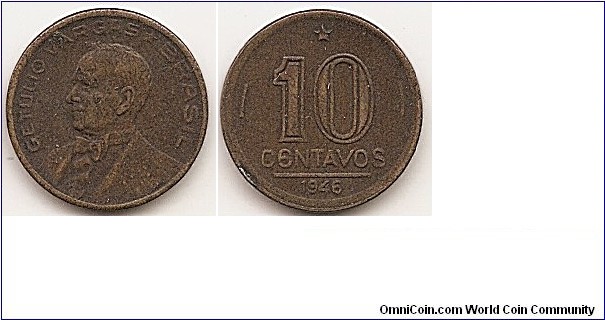 10 Centavos
KM#555a.2
2.9000 g., Aluminum-Bronze, 17.2 mm. Obv: Bust left Rev: Denomination above line, date below Note: Without initials.