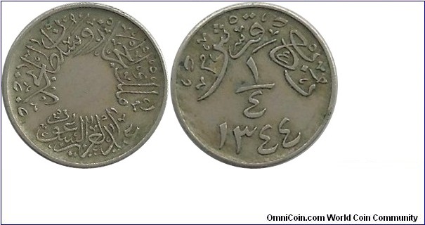 SaudiArabia ¼ Ghirsh AH1344(1926)