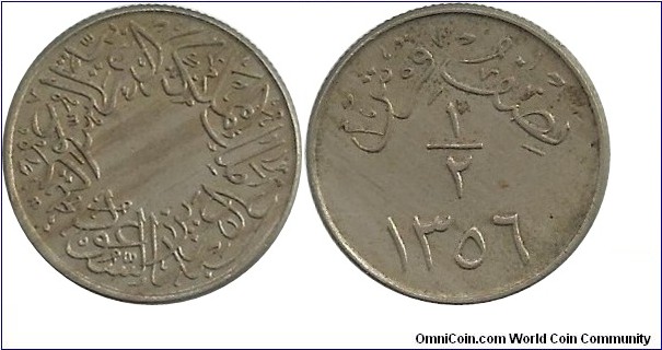 SaudiArabia ½ Ghirsh AH1356(1937)