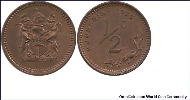 Rhodesia ½ Cent 1975