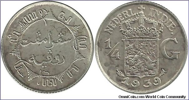 Nederlandsch Indie ¼ Gulden 1939