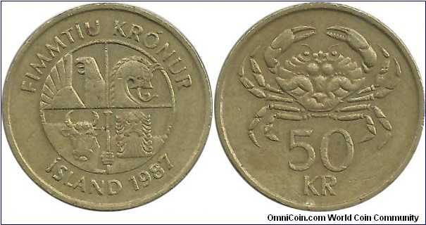 Iceland 50 Kronur 1987
