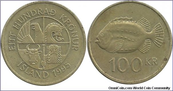 Iceland 100 Kronur 1995