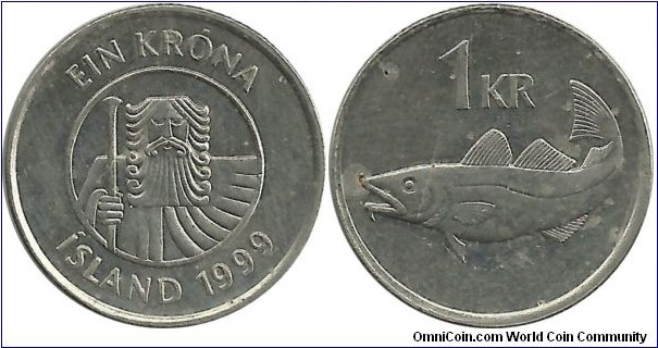 Iceland 1 Krona 1999