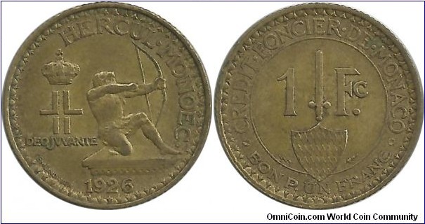 Monaco 1 Franc 1926